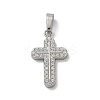 304 Stainless Steel Micro Pave Cubic Zirconia Pendants STAS-Z107-08P-05-1