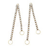 Brass Pave Crystal Rhinestone Chain with Ring Big Pendants KK-N216-423-03LG-2
