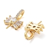 Rack Plating Brass Micro Pave Clear Cubic Zirconia Pendants KK-M280-14G-2