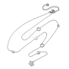 304 Stainless Steel Crystal Rhinestone Flower Y Necklaces NJEW-R026-18P-4