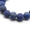Natural Frosted Lapis Lazuli Round Bead Strands G-M064-4mm-08-2