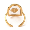 Oval with Shell Shape Resin Finger Rings STAS-Z101-07G-02-3