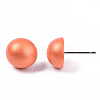 Pearlized Half Round Schima Wood Earrings for Girl Women EJEW-N048-001-12-3