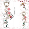 6Pcs Leaf Alloy Enamel & Acrylic & Glass Bookmark Pendant Decoration HJEW-SC0001-83-2