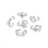 Non-Tarnish 304 Stainless Steel 12 Constellations/Zodiac Signs Open Cuff Ring for Women RJEW-S405-156P-1
