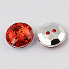 2-Hole Taiwan Acrylic Rhinestone Flat Round Buttons BUTT-F015-21mm-03-2