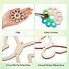 24pcs 12 Styles Unfinished Natural Poplar Wood Filigree Joiners Links WOOD-TA0001-81-3