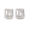 Brass Micro Pave Clear Cubic Zirconia Beads KK-G531-04S-1