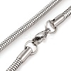 201 Stainless Steel Round Snake Chain Necklaces for Women LS-NJEW-G140-06E-P-1-3