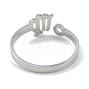 Non-Tarnish Constellations 304 Stainless Steel Open Cuff Ring for Women RJEW-L122-001P-09-3