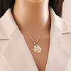 Summer Beach 304 Stainless Steel Pendant Paperclip Chain Necklaces STAS-Z105-07G-02-1