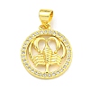 Brass Micro Pave Cubic Zirconia Pendants KK-K354-03G-10-1