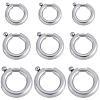 15Pcs 3 Styles 316 Surgical Stainless Steel Spring Gate Rings STAS-BBC0007-83-1