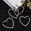 2 Pairs 2 Colors Crystal Rhinestone Hollow Out Heart Stud Earrings with 925 Sterling Silver Pins EJEW-AN0001-23-7