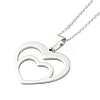 Non-Tarnish 201 Stainless Steel Cable Chain Heart Frame Pendant Necklaces for Women NJEW-U005-03P-1