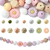 48Pcs 14 Styles Food Grade Eco-Friendly Silicone Focal Beads DIY-YW0008-83E-1