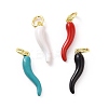 Rack Plating Brass Enamel Charms KK-C008-20G-1