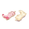 Rack Plating Alloy Enamel Pendants ENAM-N056-384KCG-01-2