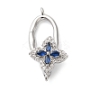 Brass Micro Pave Cubic Zirconia Fold Over Clasps KK-G503-26P-1