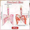 2Pcs 2 Styles Bowknot Zinc Alloy with Polyester Bag Extension Chains FIND-GO0003-73-2