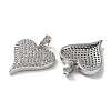 Rack Plating Clear Brass Micro Pave Cubic Zirconia Pendants KK-M254-09P-2