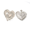 Rack Plating Heart Brass Stud Earrings EJEW-I310-25P-1