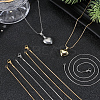 12Pcs 2 Colors 304 Stainless Steel Round Snake Chain Necklaces Set NJEW-SC0001-19-4