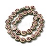 Flat Round Handmade Floral Porcelain Beads PR-CBA03B0-02D-4