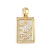 Brass Clear Rhinestone Pendants KK-M002-01G-1