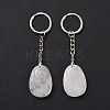 Natural Quartz Crystal Teardrop with Spiral Pendant Keychain KEYC-A031-02P-06-1
