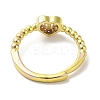 Rack Plating Brass Micro Pave Cubic Zirconia Adjustable Rings RJEW-H228-02G-02-3