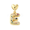Rack Plating Brass Micro Pave Clear Cubic Zirconia Perdants KK-C067-12G-E-1