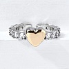 Brass Micro Pave Cubic Zirconia Cuff Rings RJEW-D313-02PG-1