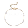 Plastic Pearl Oval Bead Link Bracelets BJEW-JB12603-1