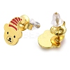 Ion Plating(IP) 304 Stainless Steel Enamel Stud Earrings EJEW-I316-04G-01-2