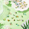 44Pcs 10 Colors Glass & Acrylic Pendant PALLOY-TA00129-5