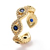 Evil Eye Cubic Zirconia Cuff Ring RJEW-E170-08G-1