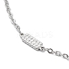 304 Stainless Steel Rectangle Link Chain Necklace NJEW-K249-05P-2
