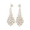 Brass Micro Pave Cubic Zirconia Stud Earrings EJEW-B046-21G-1