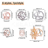 6Pcs 6 Styles Alloy Women Lady Girls Fashion Scarf Ring Buckle JEWB-CA0001-02-2