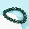 Natural Malachite Beaded Stretch Bracelets BJEW-A045-01A-3