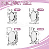 8Pcs 4 Styles Stainless Steel Pendant Cabochon Settings STAS-NB0002-03-2
