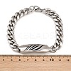 304 Stainless Steel Cuban Link Chain Bracelets for Men Women BJEW-G766-05P-03-5