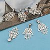 Non-Tarnish Hamsa Hand/Hand of Fatima/Hand of Miriam 304 Stainless Steel Pendants X-STAS-F016-18P-5