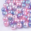 Rainbow ABS Plastic Imitation Pearl Beads OACR-Q174-5mm-13-1