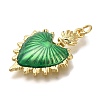 Rack Plating Brass Enamel Pendants KK-I720-27G-01-2