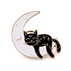 Cat with Moon Enamel Pin JEWB-C011-01-1