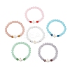6Pcs Round Spray Painted Imitation Jade Glass Beads Stretch Bracelets for Women BJEW-JB12881-2
