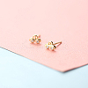 Brass Micro Pave Clear Cubic Zirconia Stud Earrings FS-WGE47D1-13-1