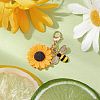 Bee Sunflower Resin & Alloy Enamel Pendant Decorations X-HJEW-JM01995-2